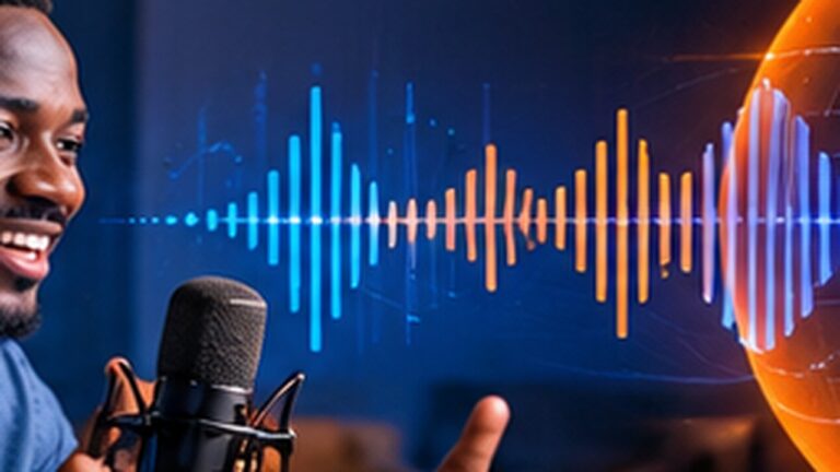 Business team creating multilingual AI voiceovers for digital content