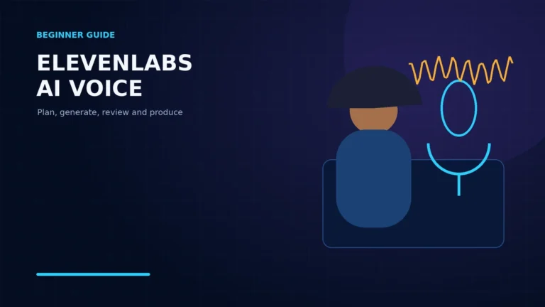 Professional editorial illustration for ElevenLabs AI voice generator article.